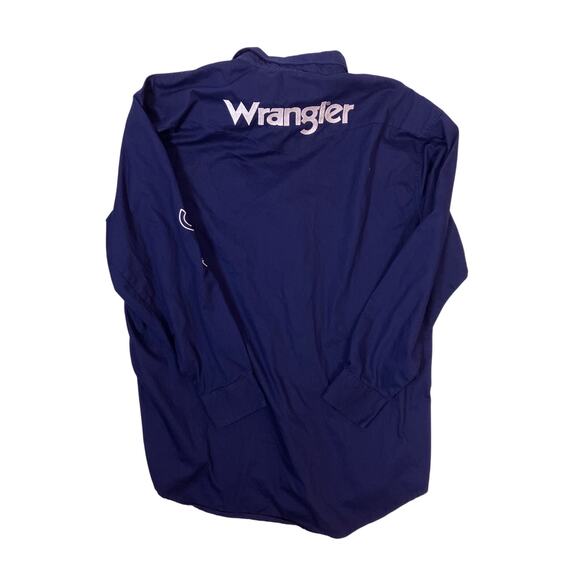 Mens Wrangler Embroidered Logo 2XLT Button Down Shirt Western Style Long Sleeve - Picture 4 of 6
